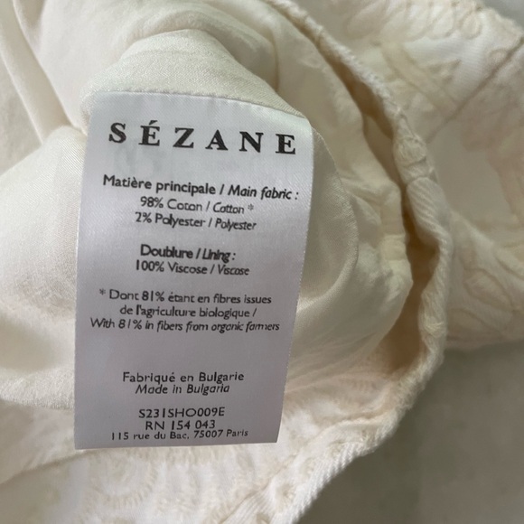 SEZANE ELISOU SHORTS ECRU EMBROIDERY SIZE 34 - Picture 3 of 3
